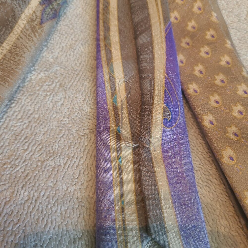 Vintage Vitaliano Pancaldi 100% Silk Handmade Neck Tie Made In Italy - Picture 10 of 11